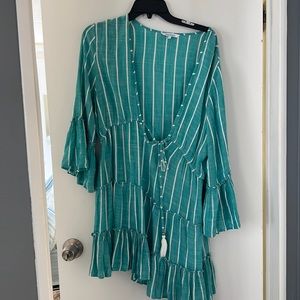 Adorable blue island size large beach coverup